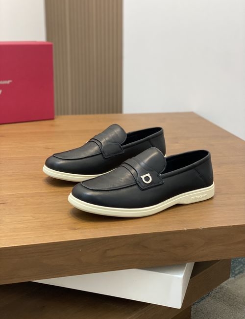 Ferragamo Suede Leather Casual Shoes With Logo
