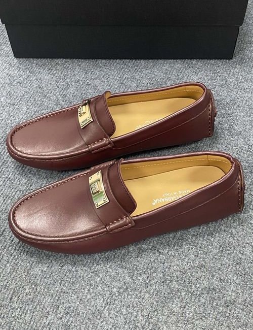Dolce & Gabbana DG Leather Casual Loafers With Rubber Sole
