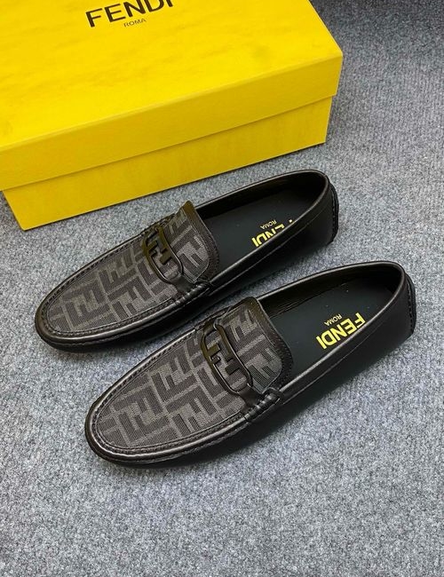 Fendi Genuine Leather Slip-on Loafers