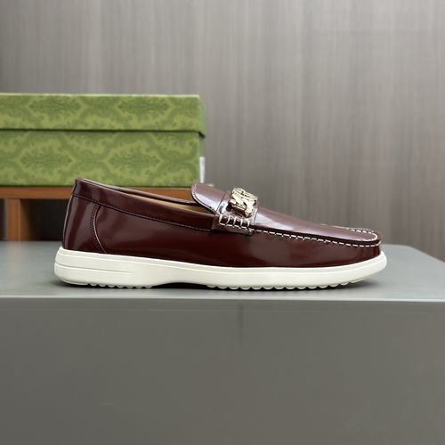Gucci Handmade Leather Loafers Anti-odor Comfortable