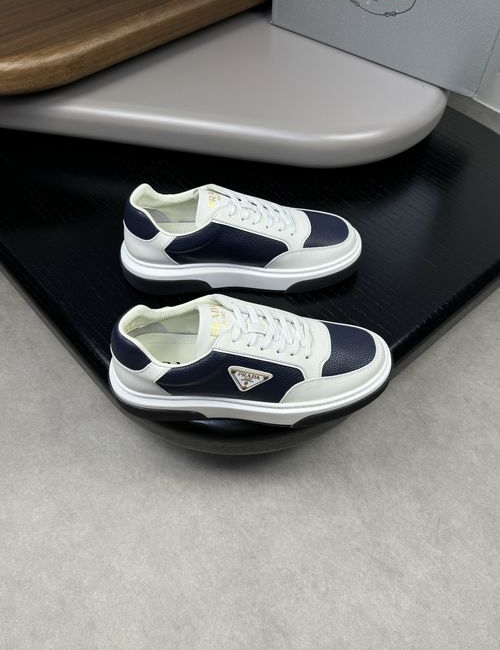 Prada Patent Grained Leather Casual Sneakers