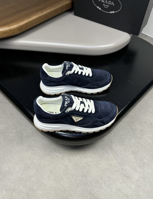 Prada Suede Leather Logo Hardware Casual Sneakers