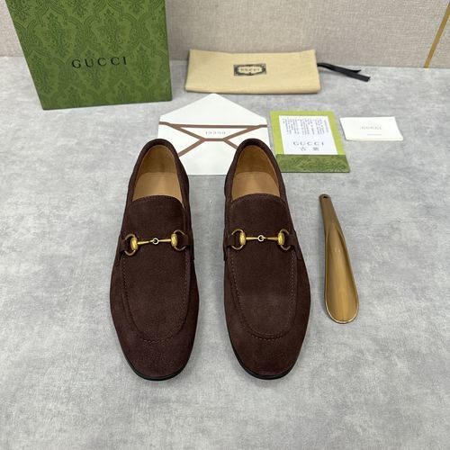 Gucci Chain G Buckle Leather Loafers