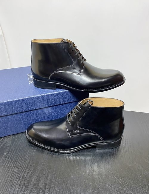 Christian Dior CD High-top Ankle Boots Handcrafted Full-grain Leather
