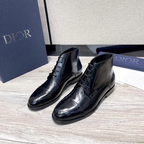 Christian Dior CD Handmade High-top Leather Boots