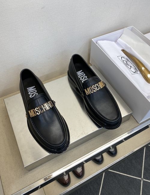 Moschino Cowhide Derby Shoes With Genuine Leather Sole