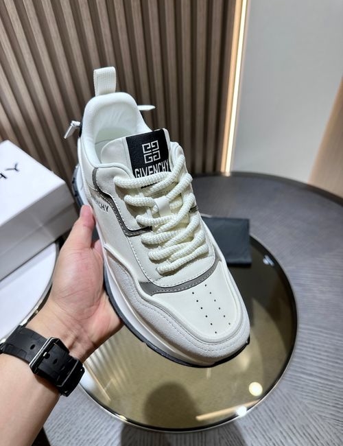 Givenchy Smooth Hollow Leather Sneakers With Logo Details