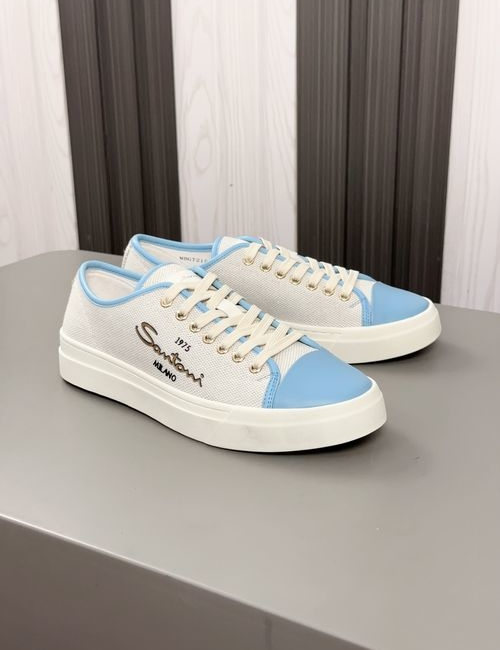 Santoni Calfskin Casual White Shoes