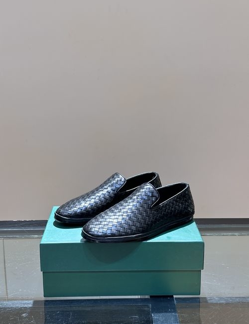 Bottega Veneta BV Woven Slip-on Leather Loafers