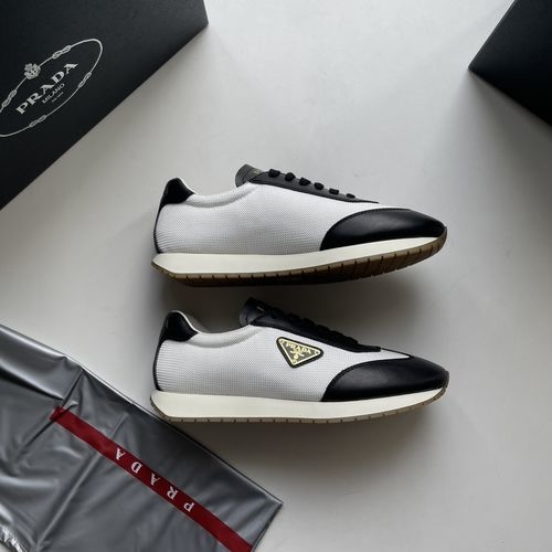Prada Leather Casual Sneakers Lightweight Durable