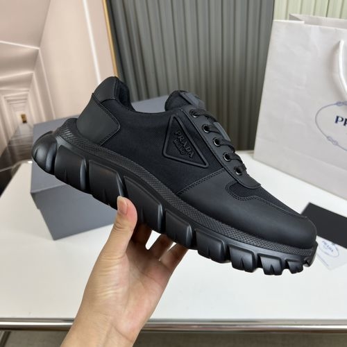 Prada Knit Cowhide Sneakers