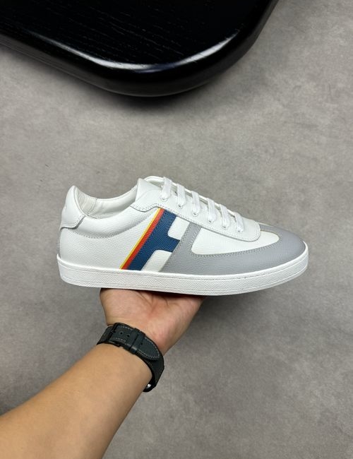 Hermes Premium Cowhide Casual Shoes With Brand Totem