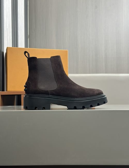 Tods Spliced Silk Leather Casual Boots
