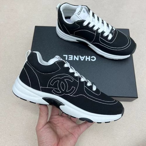 Chanel Panda Color Casual Leather Sneakers
