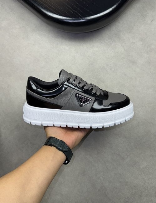 Prada Calfskin Sneakers With Metal Accents