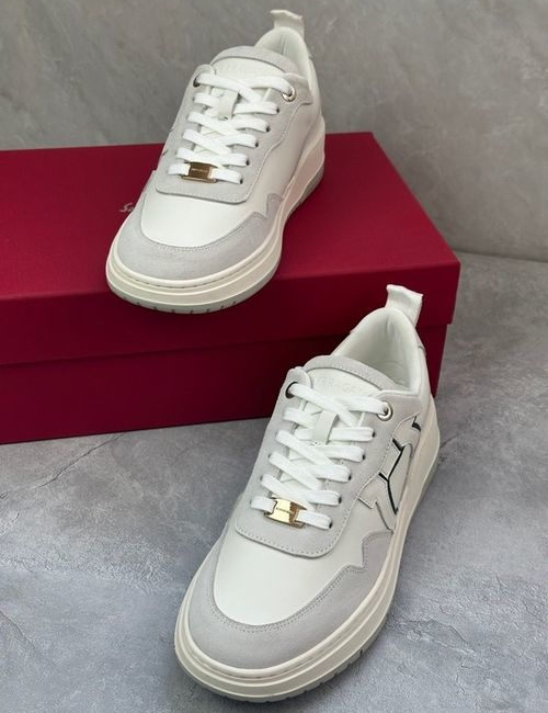 Ferragamo Gancini Mesh Suede Low-top Sneakers