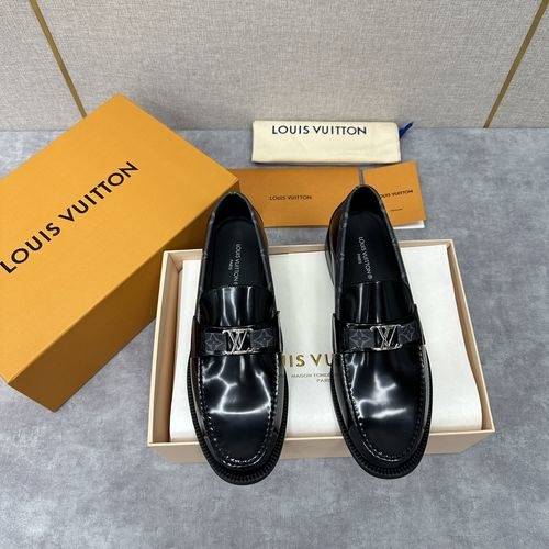 Louis Vuitton LV Major Loafers Monogram Jacquard Leather Shoes