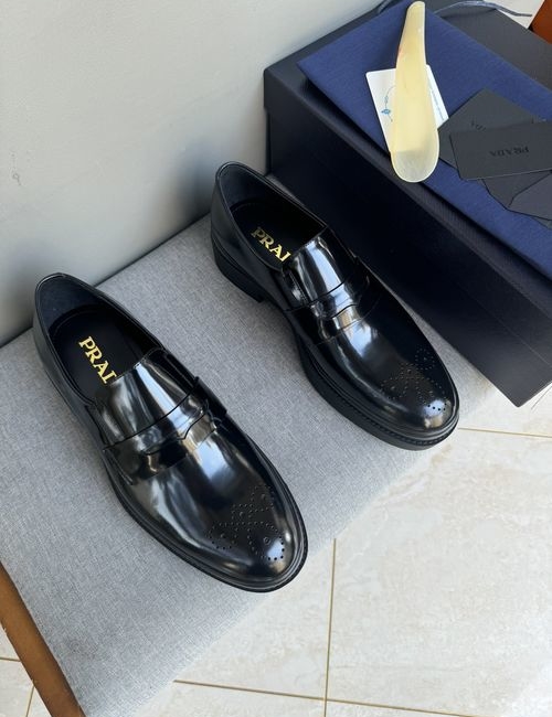 Prada Patina Calfskin Brogue Dress Shoes