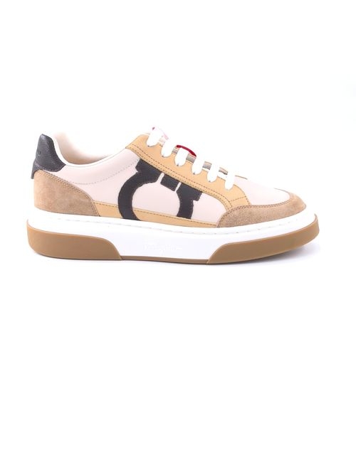 Ferragamo Leather Suede Casual Sneakers With TPU Sole