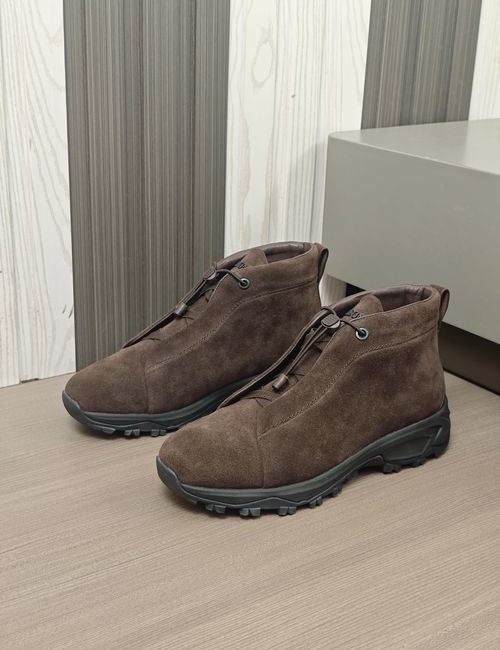 Zegna Triple Stitch Monte Suede High-top Sneakers