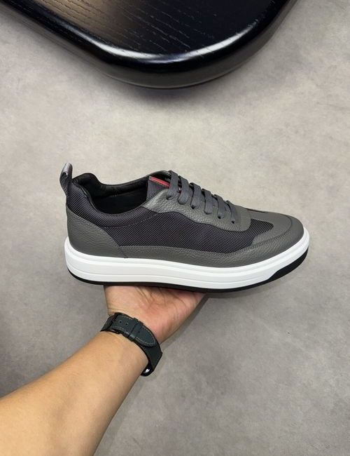 Prada Premium Webbing Leather Sneakers