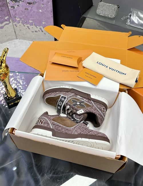 Louis Vuitton LV Trainer Low Denim Velcro Sneakers