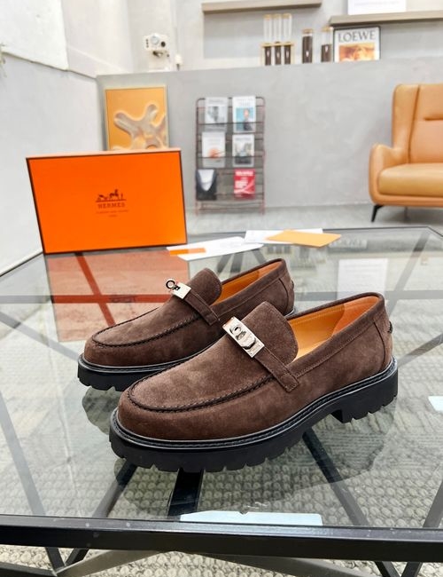 Hermes Cowhide Slip On Casual Shoes