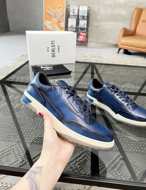 Berluti Stitched Leather Shoes With Original Sole