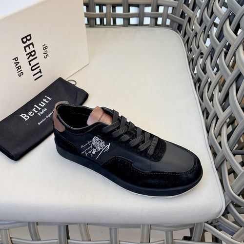 Berluti Track Casual Shoes Nylon Leather Upper Rubber Outsole