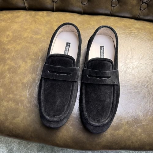 Dolce & Gabbana DG Leather Loafers Non-slip Rubber Sole