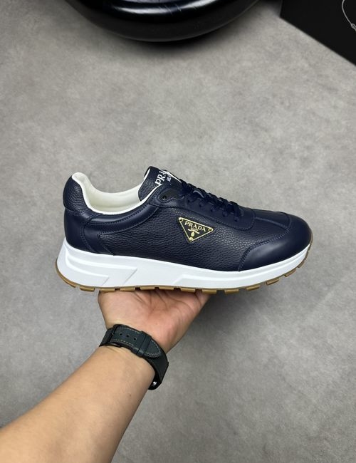 Prada Premium Grained Leather Sneakers
