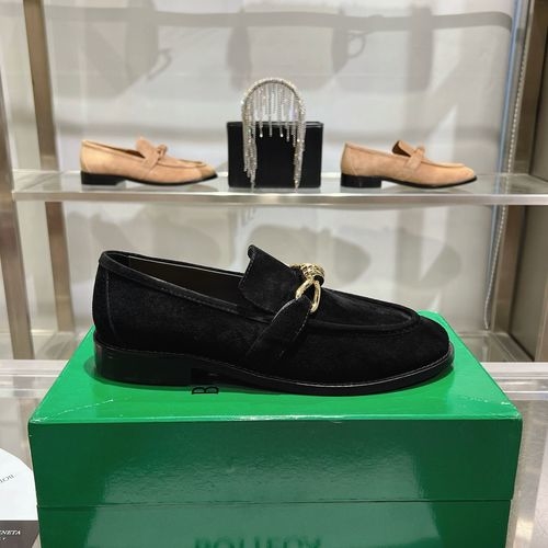 Bottega Veneta BV Round Toe Suede Leather Loafers
