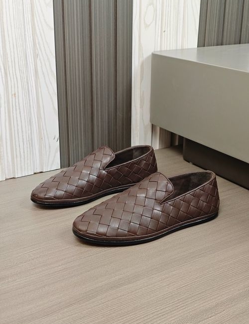 Bottega Veneta BV Woven Slip-on Leather Loafers