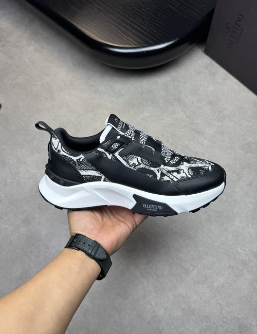 Valentino Nappa Leather Canvas Casual Sneakers