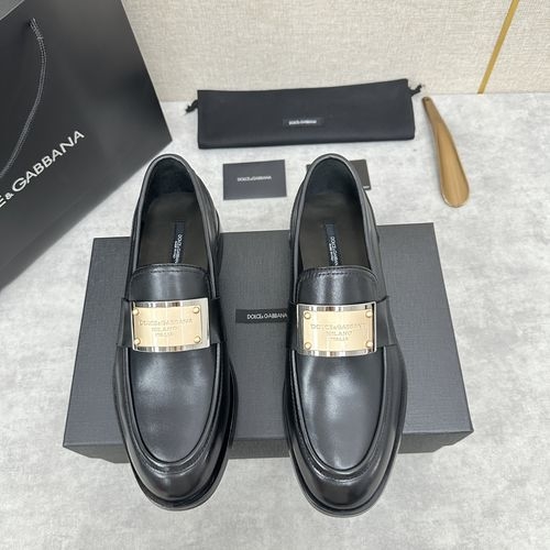 Dolce & Gabbana DG Moccasin Loafer Shoes Leather Upper Leather Lining Rubber Sole