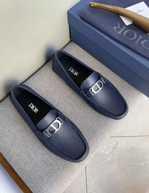Christian Dior CD Leather Slip-on Driving Loafers