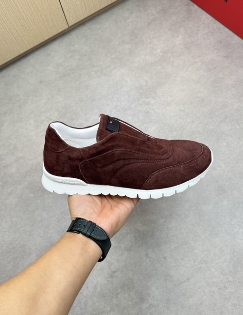 Kiton Suede Sheepskin Leather Casual Sneakers