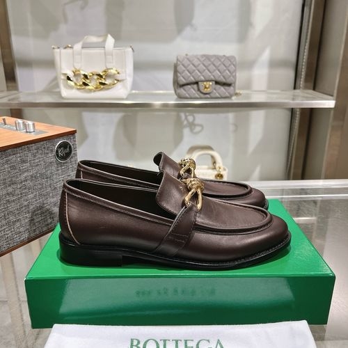 Bottega Veneta BV Woven Lace-up Flats With Leather Sole