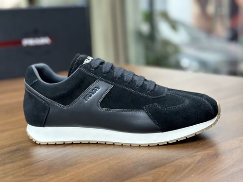 Prada Suede Leather Sneakers With Logo