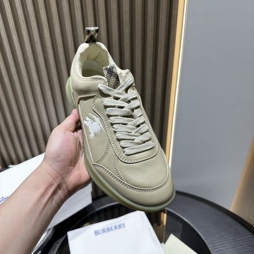 Burberry Matrix Leather Sneakers With EKD Details