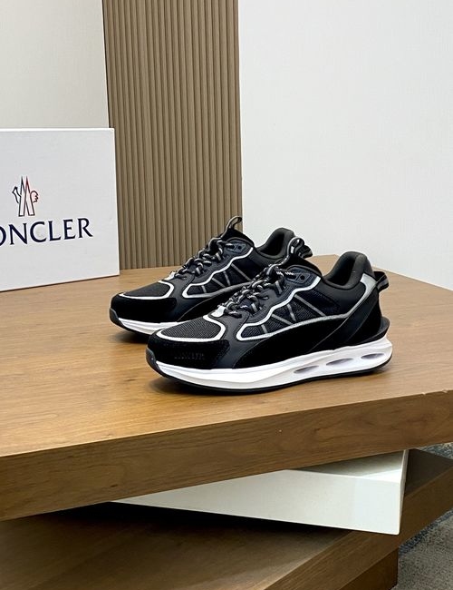 Moncler Spliced Leather Rubber Sole Sneakers