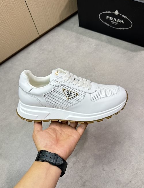 Prada Perforated Nappa Leather Casual Sneakers