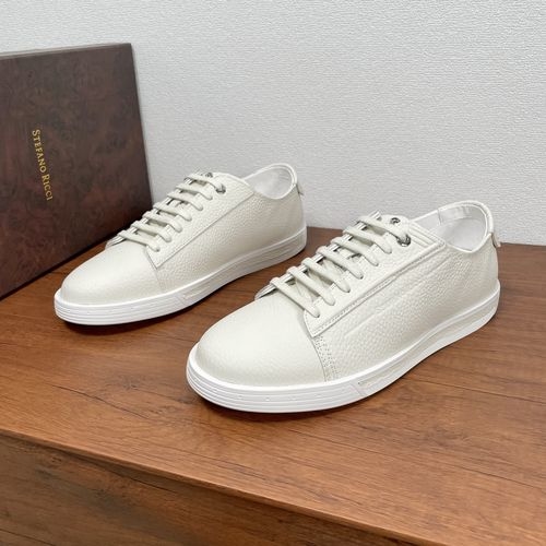 Stefano Ricci Crocodile Texture Leather Sneakers