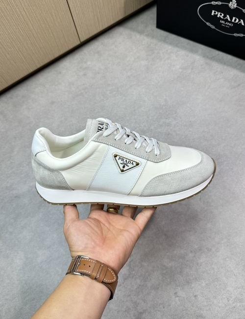 Prada Suede Leather Canvas Casual Sneakers