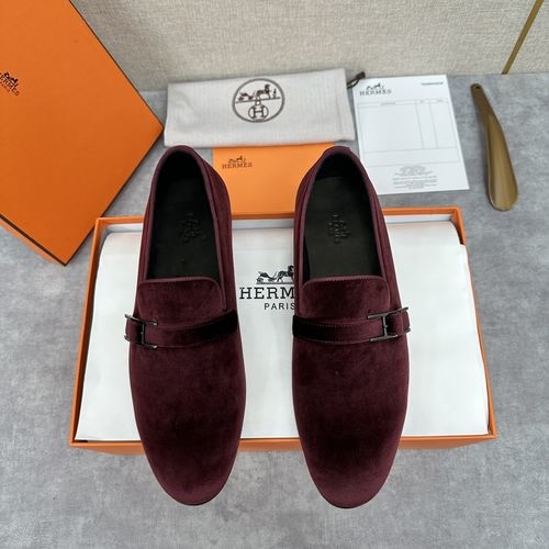 Hermes Julio Loafer Shoes With Leather Upper