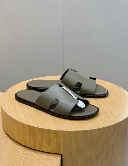 Hermes Classic Slippers With Leather Sole