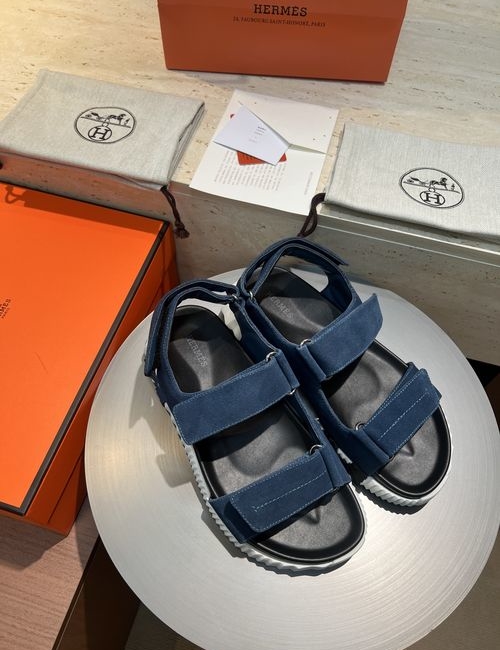 Hermes Electric Sandals Calfskin Suede Upper Light Outsole