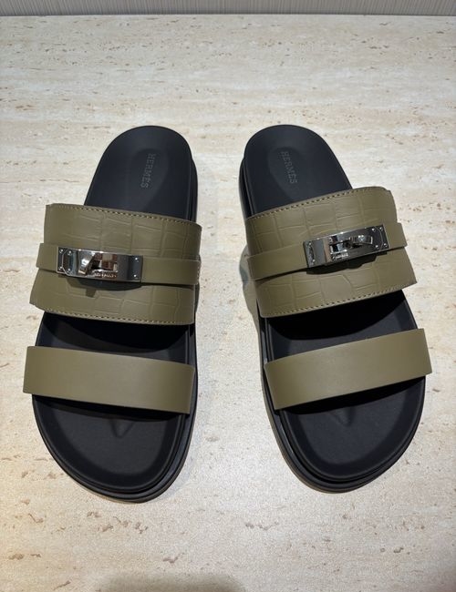 Hermes H Buckle Cowhide Slide Shoes