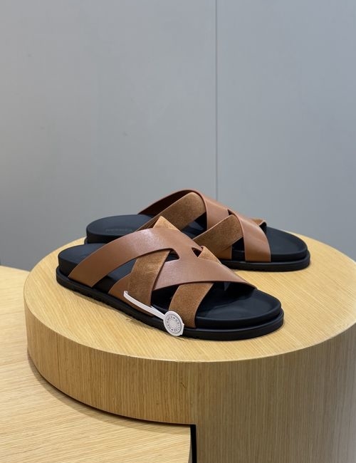 Hermes H Buckle Cowhide Leather Sole Slides