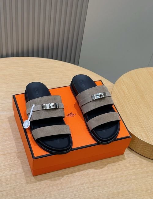 Hermes H Buckle Cowhide Leather Sole Slides